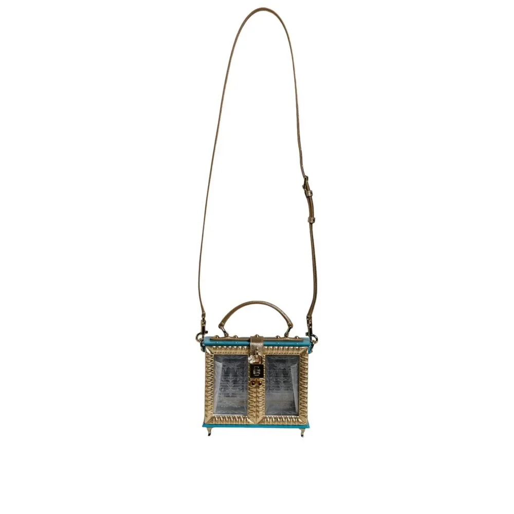 Dolce & Gabbana Multicolor Wood Leather Clutch Shoulder Bag - Picture 2 of 8